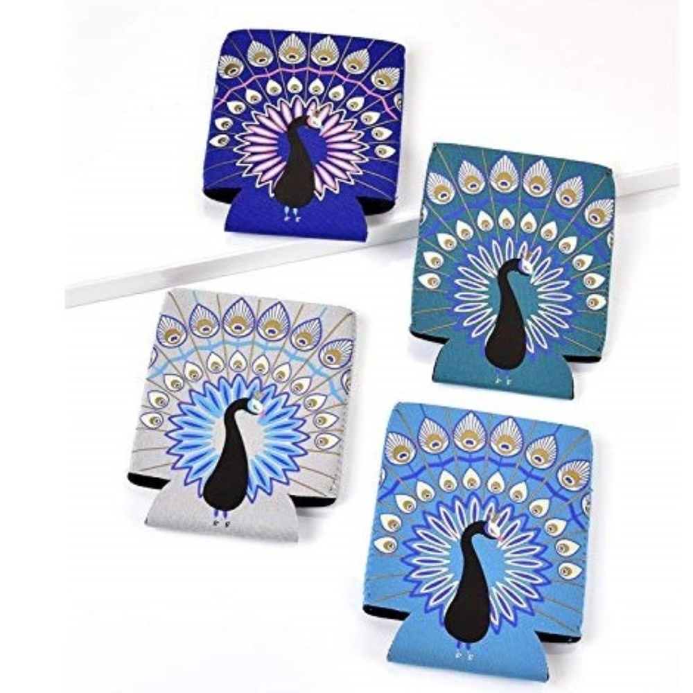 Peacock Drink, Can/Bottle Cooler Sleeves, Set of 4
